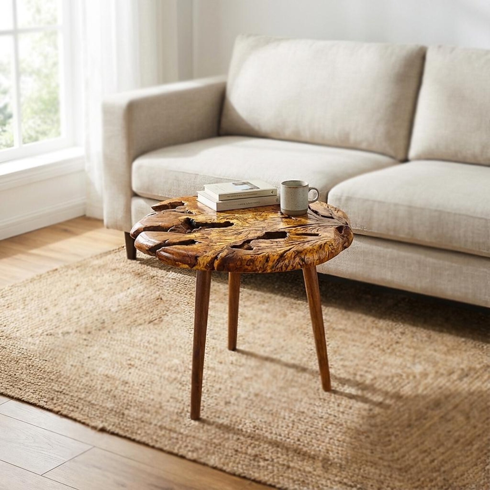 Autentic Large Round Live Edge Coffee Table - Image 4